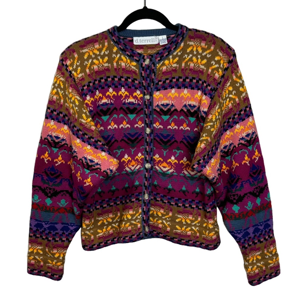 Vintage Chunky Cotton Knit Sweater sz S